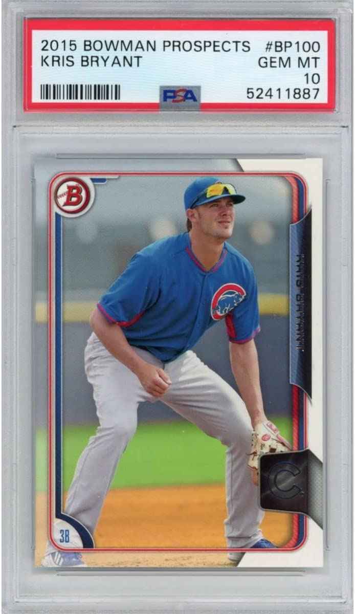 Graded 2015 Bowman Prospects Kris Bryant #BP100 Rookie RC Baseball Card PSA 10 Gem Mint