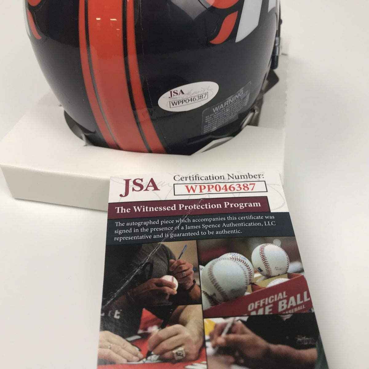 Autographed/Signed Courtland Sutton Denver Broncos Mini Football Helmet JSA COA