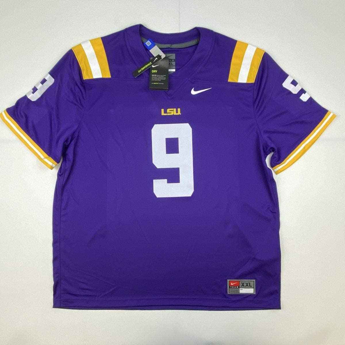Autographed/Signed Joe Burrow LSU Tigers Purple Authentic Nike Game Football Jersey Fanatics COA
