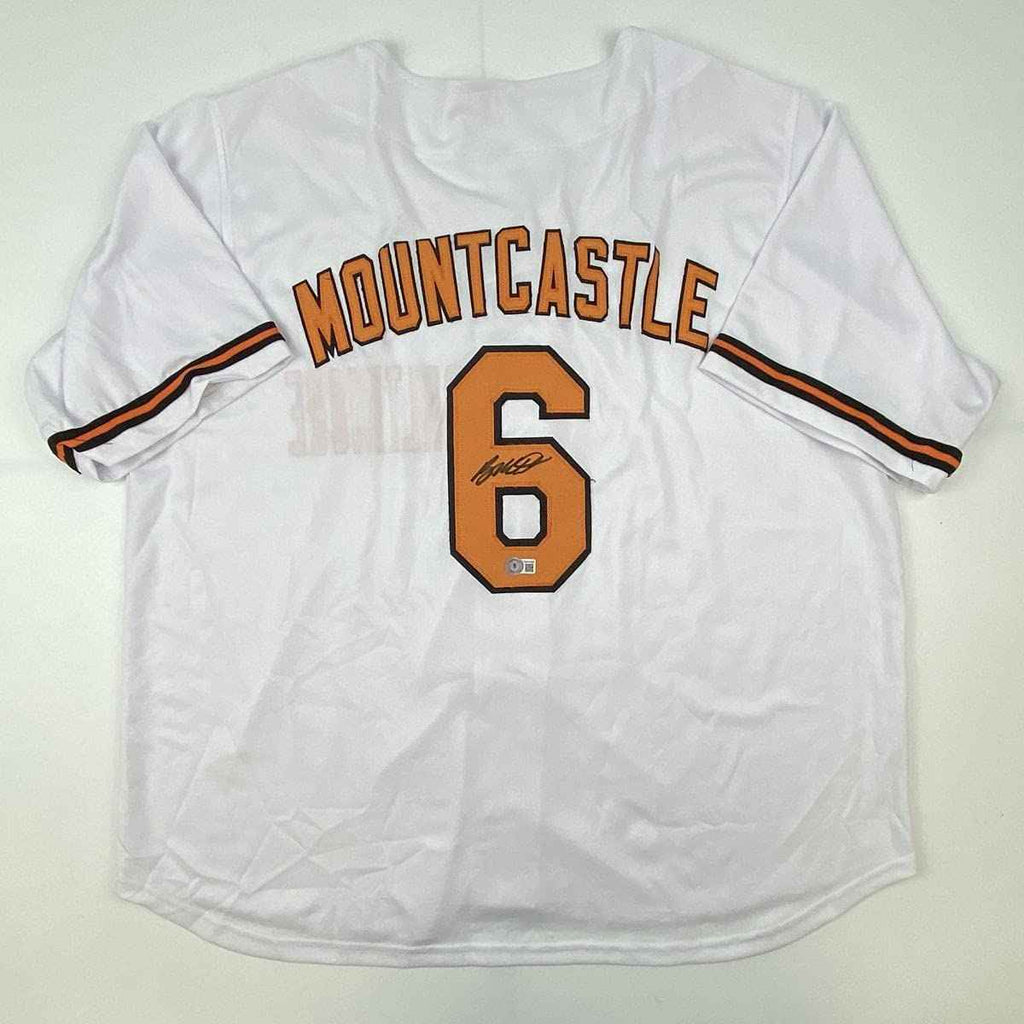 Autographed/Signed Ryan Mountcastle Baltimore White Baseball Jersey Beckett BAS COA