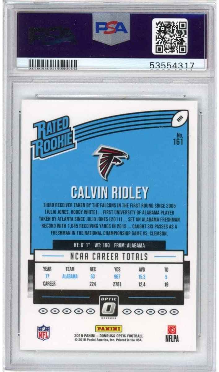 Graded 2018 Panini Donruss Optic Calvin Ridley #161 Rookie RC Football Card PSA 10 Gem Mint