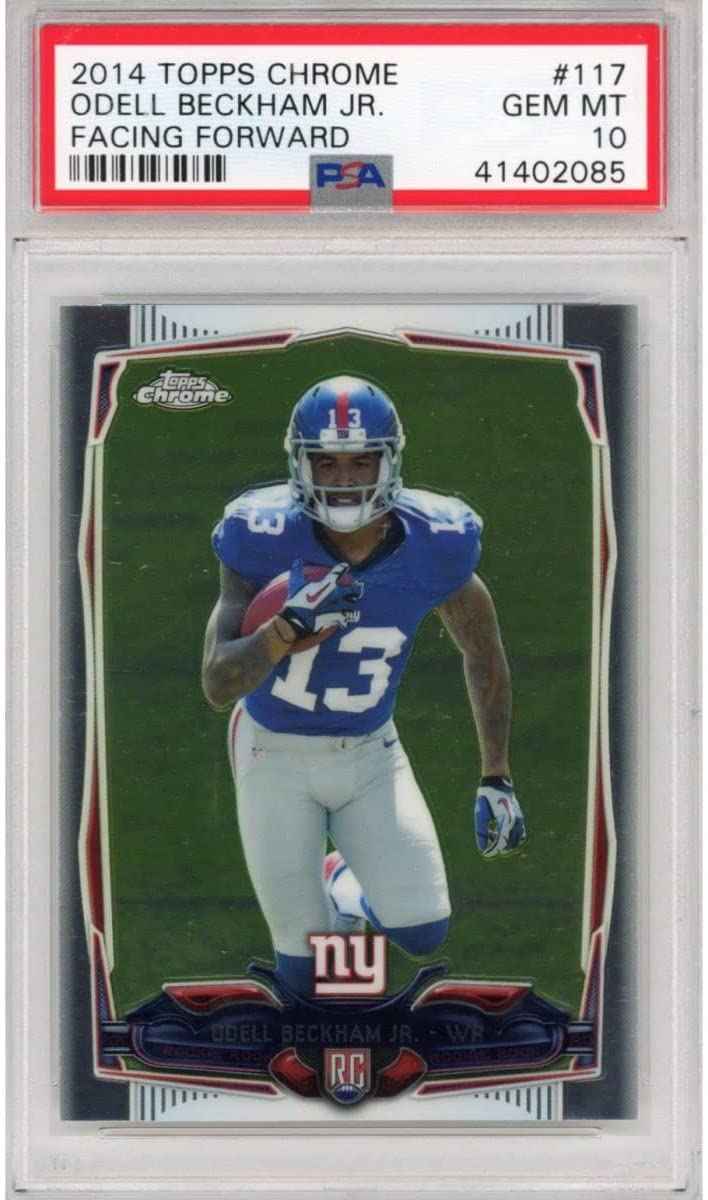 Graded 2014 Topps Chrome Odell Beckham Jr. #117 Facing Forward Rookie RC Football Card PSA 10 Gem Mint