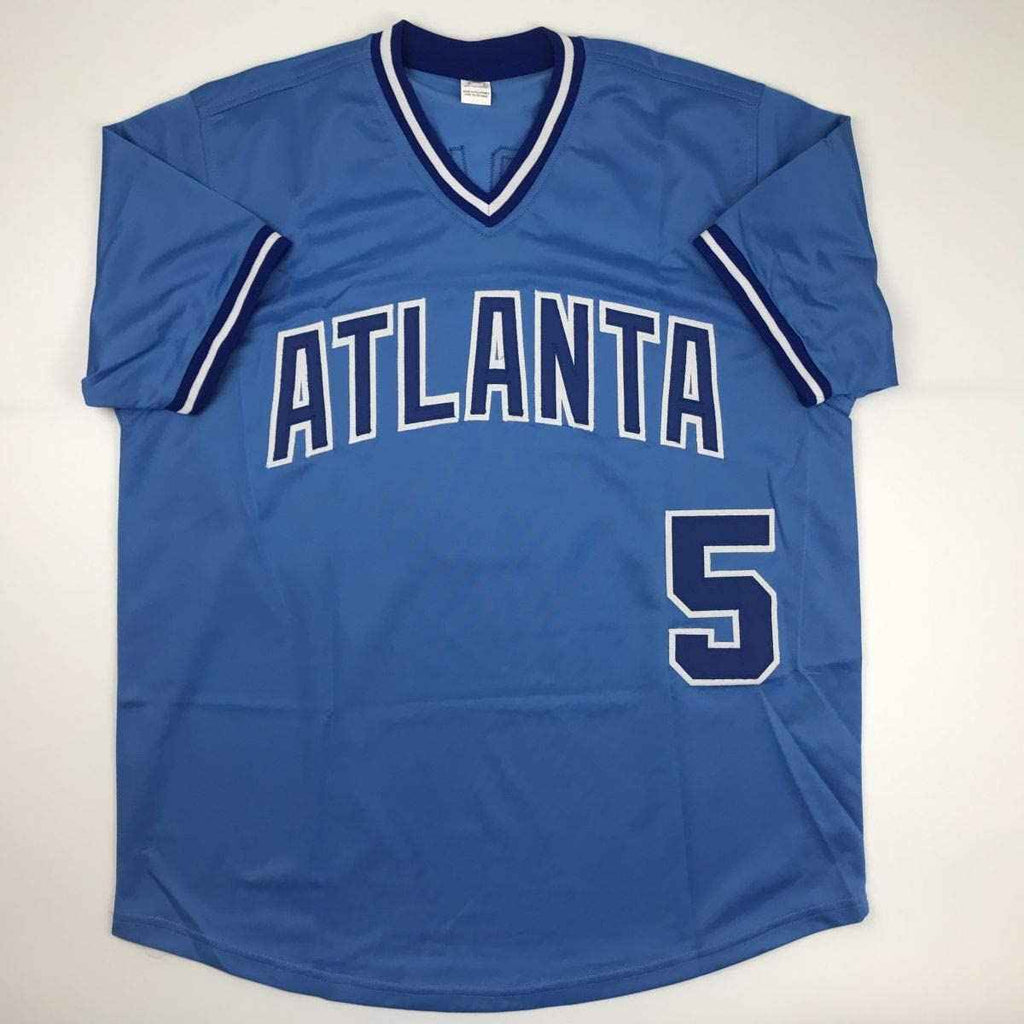 Autographed/Signed Bob Horner Atlanta Light Blue Baseball Jersey JSA COA