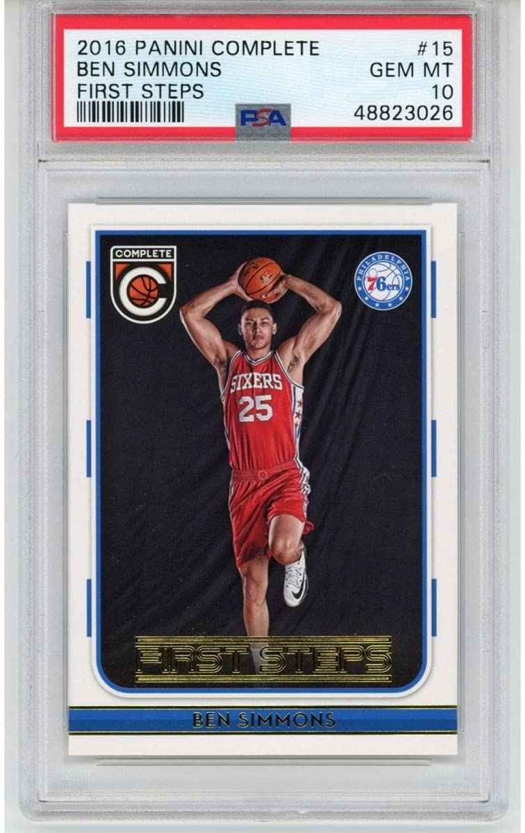 Graded 2016-17 Panini Complete Ben Simmons #15 First Steps Rookie RC Basketball Card PSA 10 Gem Mint