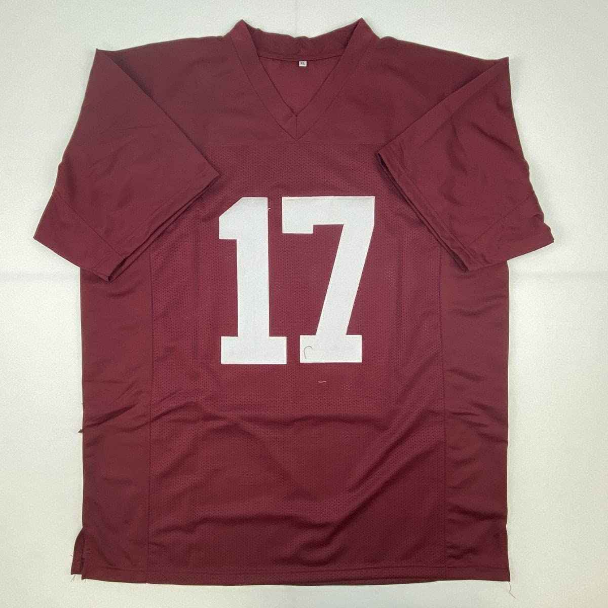 Autographed/Signed Jaylen Waddle Alabama Red College Football Jersey Beckett BAS COA
