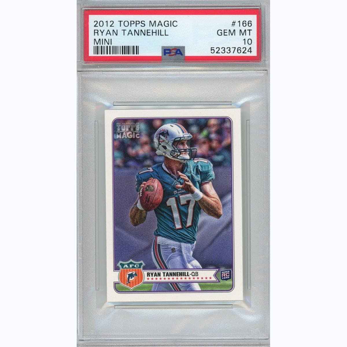 Graded 2012 Topps Magic Ryan Tannehill #166 Mini Rookie RC Football Card PSA 10 Gem Mint