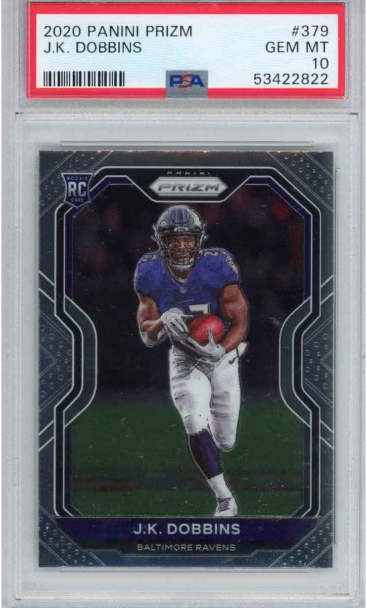 Graded 2020 Panini Prizm JK J.K. Dobbins #379 Rookie RC Football Card PSA 10 Gem Mint