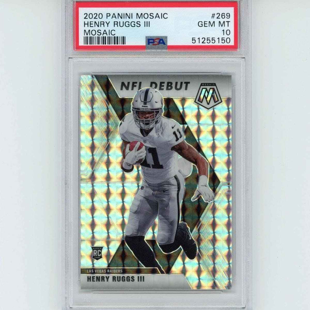 Graded 2020 Panini Mosaic Henry Ruggs III #269 Rookie RC Football Card PSA 10 Gem Mint
