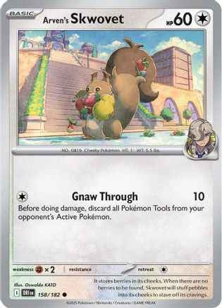 Arven's Skwovet 158 - SV10 Destined Rivals Reverse Holofoil