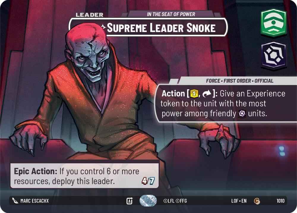 Supreme Leader Snoke (1010) - In the Seat of Power (Showcase) (1010) [Legends of the Force]