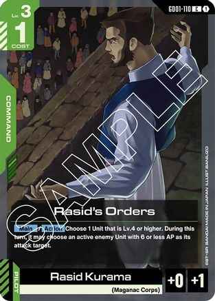 Rasid's Orders (GD01-110) - Newtype Rising