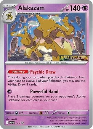Alakazam 003/null - ME Mega Evolution Promo Holofoil