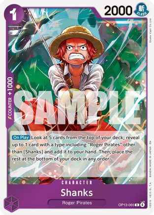 Shanks (065) (OP13-065) - Carrying On His Will Foil