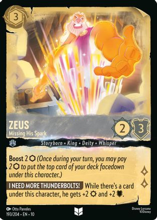 Zeus - Missing His Spark (193/204) - Whispers in the Well Cold Foil