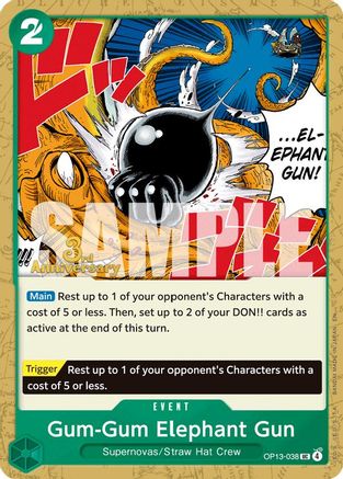 Gum-Gum Elephant Gun (OP13-038) - Carrying On His Will: 3rd Anniversary Tournament Cards