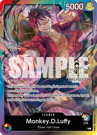 Monkey.D.Luffy (3rd Anniversary Tournament 3 Brothers Pack) - Carrying On His Will: 3rd Anniversary Tournament Cards