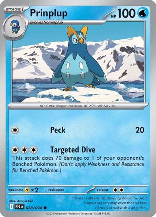 Prinplup 028 - ME02 Phantasmal Flames Reverse Holofoil