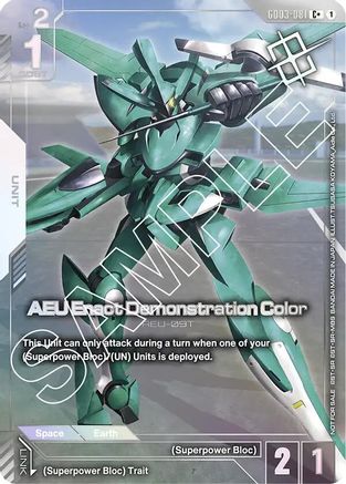 AEU Enact Demonstration Color (Store Tournament Winner Pack 03) (GD03-081) - Gundam Promotional Cards Holofoil