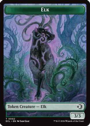 Elk // Emblem - Oko, Shadowmoor Scion Double-Sided Token (ECL-2 // 12) - Lorwyn Eclipsed Foil