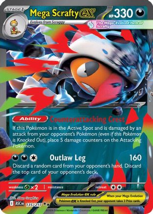 Mega Scrafty ex 135/217 - ME Ascended Heroes Holofoil
