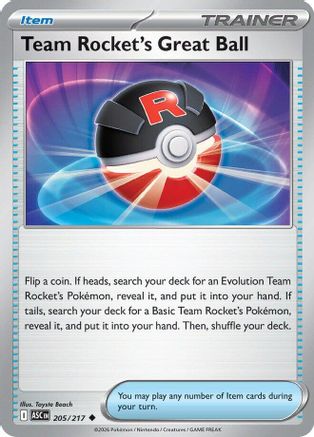 Team Rocket's Great Ball 205 - ME Ascended Heroes Reverse Holofoil