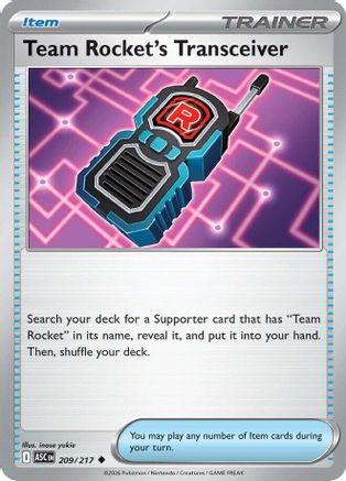 Team Rocket's Transceiver 209/217 - ME Ascended Heroes Reverse Holofoil
