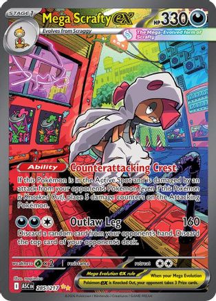 Mega Scrafty ex 285/217 - ME Ascended Heroes Holofoil