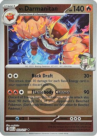 N's Darmanitan (Poke Ball) 033 - ME Ascended Heroes Reverse Holofoil