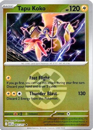 Tapu Koko (Quick Ball) 067 - ME Ascended Heroes Reverse Holofoil
