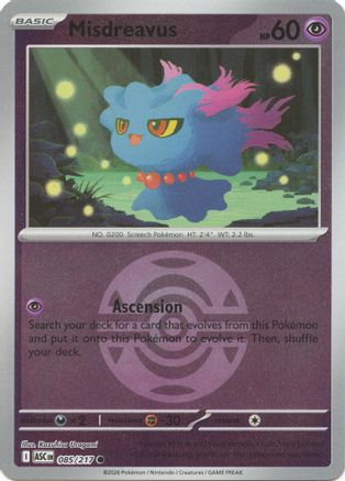 Misdreavus (Dusk Ball) 085/217 - ME Ascended Heroes Reverse Holofoil