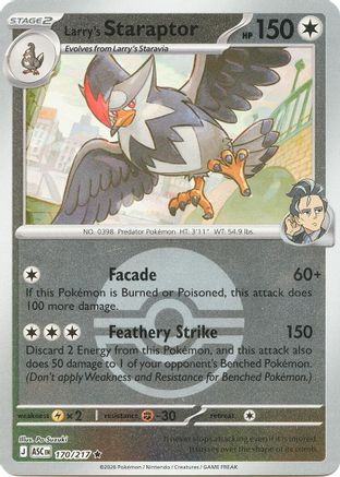 Larry's Staraptor (Poke Ball) 170/217 - ME Ascended Heroes Reverse Holofoil