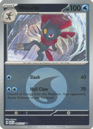 Weavile (Energy Symbol Pattern) 045/217 - ME Ascended Heroes Reverse Holofoil