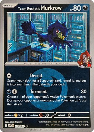 Team Rocket's Murkrow (Energy Symbol Pattern) 126 - ME Ascended Heroes Reverse Holofoil