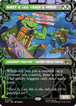 Mikey & Leo, Chaos & Order (Showcase) (TMT-247) - Teenage Mutant Ninja Turtles Foil