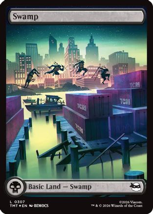 Swamp (0307) (Surge Foil) (TMT-307) - Teenage Mutant Ninja Turtles Foil