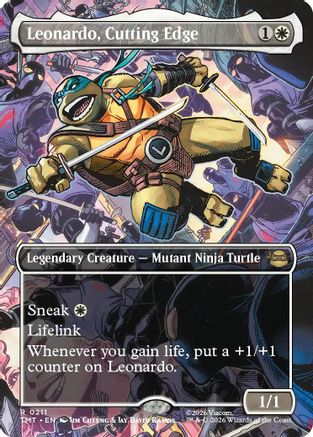 Leonardo, Cutting Edge (Borderless) (TMT-211) - Teenage Mutant Ninja Turtles Foil
