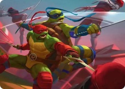 Raph & Leo, Sibling Rivals Art Card (Gold-Stamped Signature) (ASTMT-016) - Art Series: Teenage Mutant Ninja Turtles