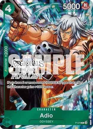 Adio (Online Regional Finalist Card Set 2025 Vol.1) (P-078) - One Piece Promotion Cards Foil