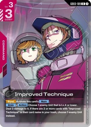Improved Technique (WCS26-27 Participation Pack Vol.1) (GD03-109) - Gundam Promotional Cards Holofoil