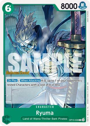Ryuma (OP15-036) - Adventure on Kami's Island Release Event Cards
