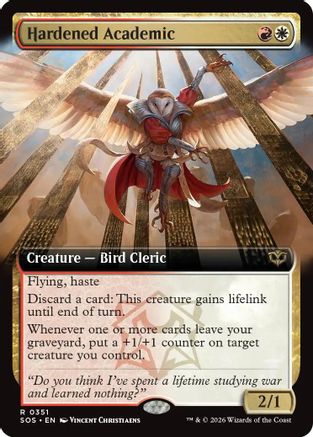 Hardened Academic (Extended Art) (SOS-351) - Secrets of Strixhaven Foil