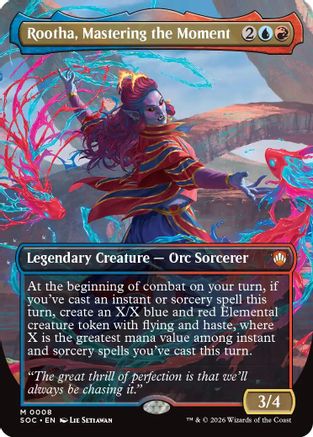 Rootha, Mastering the Moment (Borderless) (SOC-008) - Commander: Secrets of Strixhaven Foil