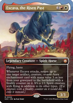 Excava, the Risen Past (Borderless) (SOC-002) - Commander: Secrets of Strixhaven Foil