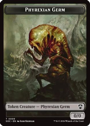 Phyrexian Germ // Thopter Double-Sided Token (SOC-9 // 28) - Commander: Secrets of Strixhaven Foil