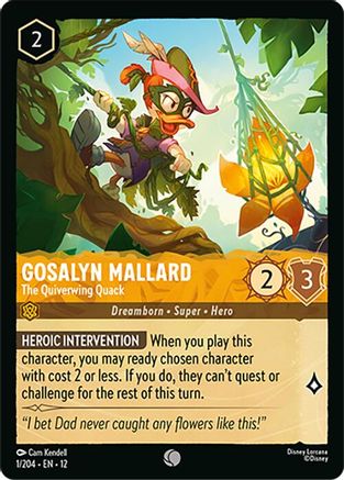 Gosalyn Mallard - The Quiverwing Quack (1/204) - Wilds Unknown Cold Foil