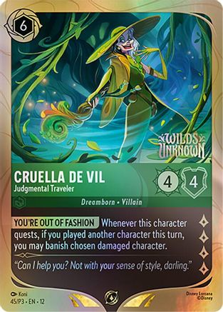 Cruella De Vil - Judgmental Traveler (45) - Disney Lorcana Promo Cards Holofoil