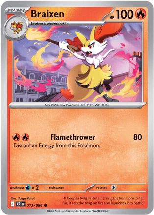 Braixen 012/null - ME04 Chaos Rising Reverse Holofoil