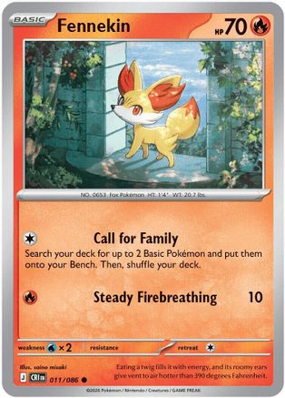 Fennekin 011/null - ME04 Chaos Rising Reverse Holofoil