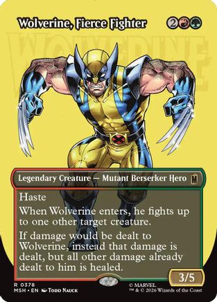 Wolverine, Fierce Fighter (Borderless) (MSH-378) - Marvel Super Heroes Foil