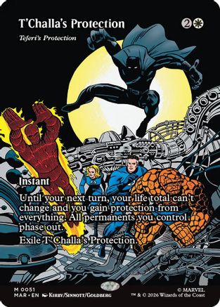 T'Challa's Protection - Teferi's Protection (Borderless) (MAR-051) - Marvel Universe Eternal-Legal Foil